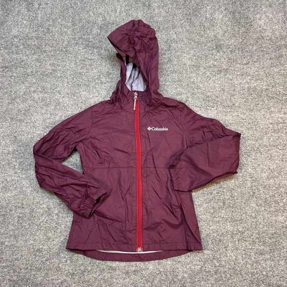 Columbia Other - Columbia Jacket Girls XS Purple Hooded Lightweight Windbreaker Full Zip Hiking